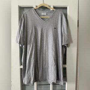 NWT Lacoste Men’s 4XL / FR 9 Heather Gray V-Neck Short Sleeve T-shirt